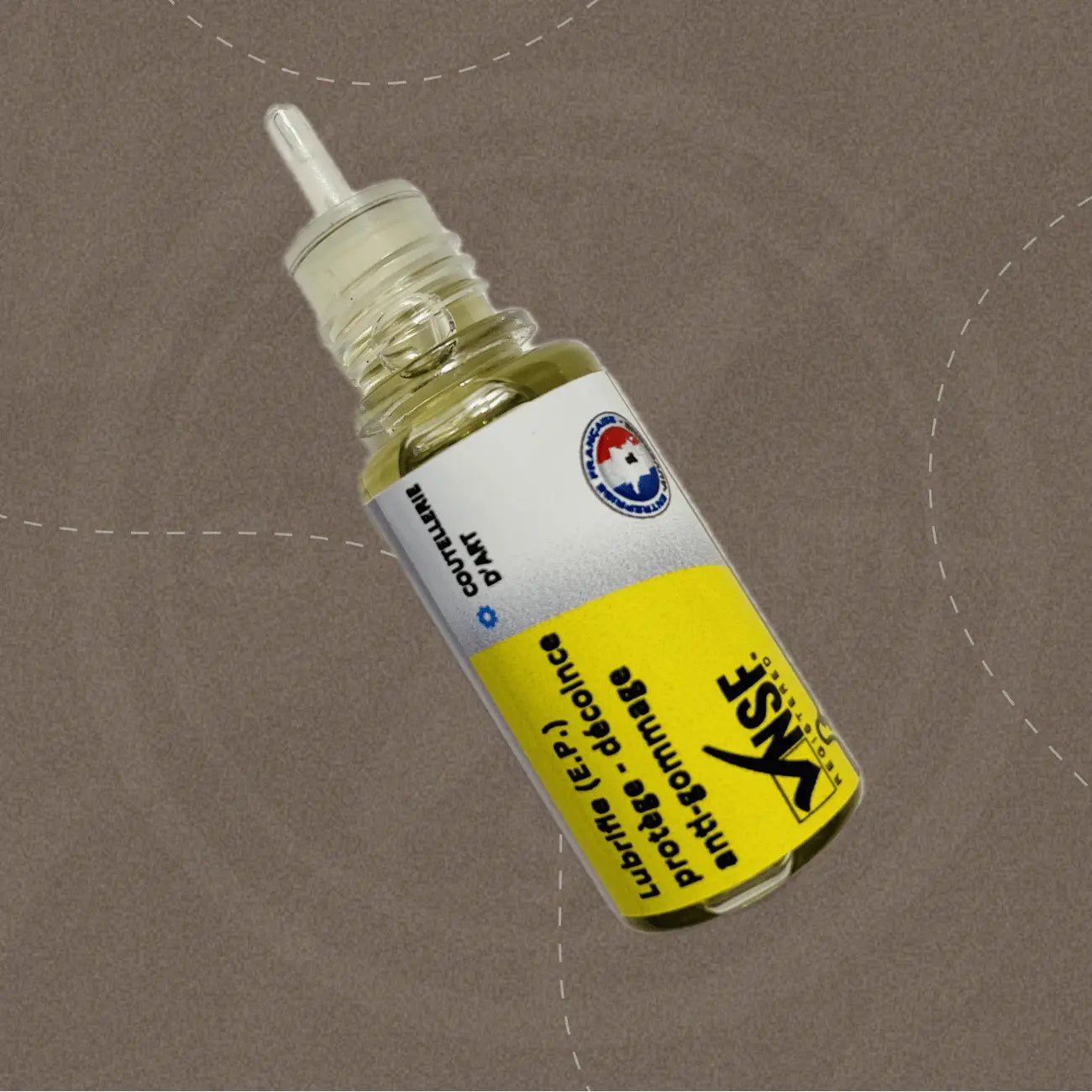 huile de lubrification et protection pour couteau - flacon vu de face ouvert
